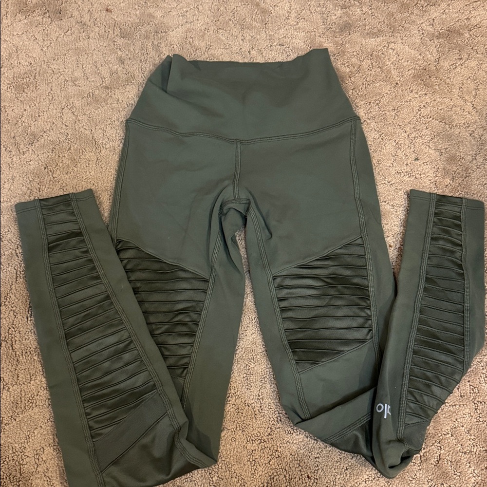 ALO olive green moto leggings